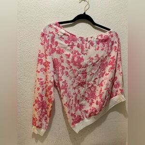 PJK Patterson J. Kincaid PJK SzM MILA SILK ONE SHOULDER TOP FLORAL Pink